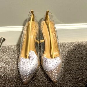 Stoned Clear High Heel